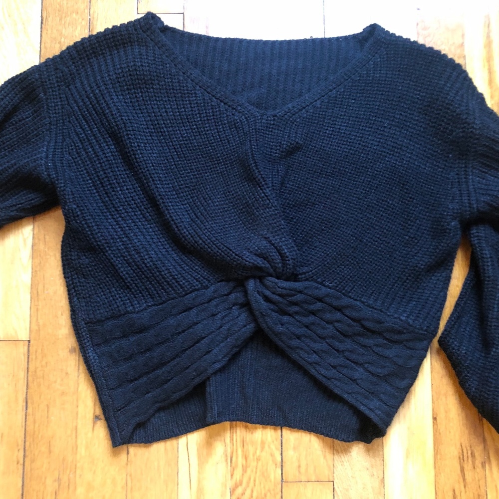 Black Cropped Sweater